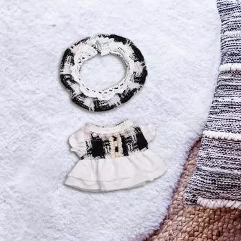 17 см Кукольная одежда Милая, Костюм, Стильная, Мягкая, Фотореквизит, Наряды, Игрушка своими руками Black white