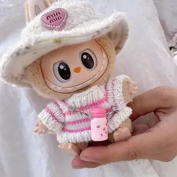 17 см Labubu I II Idol Dolls Симпатичные мини-плюшевые куклы Одежда для корейских кукол Kpop Exo Idol Комбинезоны Одежда DIY Аксессуары Подарки no doll