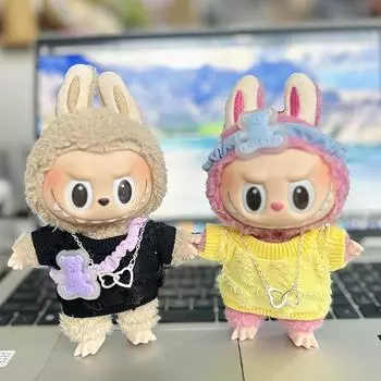17 см Labubu Кукольная одежда Модная одежда Толстовки Кукольная одежда Цветовые толстовки Кукольные аксессуары Милые украшения Маленькая одежда 1