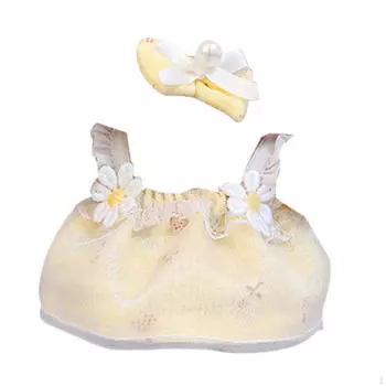 17 см миниатюрное кукольное платье DIY одежда игрушечные костюмы очаровательный удобный желтый комбинезон