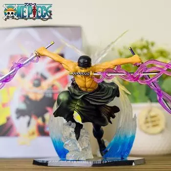 17 см высота цельная фигурка Зоро, исполняющего Rengoku Oni Giri, модель в стиле трех мечей, компьютерный корпус/украшение для рабочего стола, идеально подходит для подарка Zoro