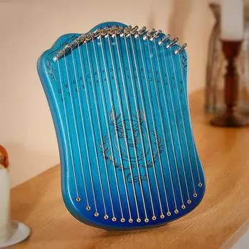 17-струнная лиро-арфа, портативный музыкальный инструмент из цельного бука с настроечным ключом и медиаторами для начинающих, детей и взрослых