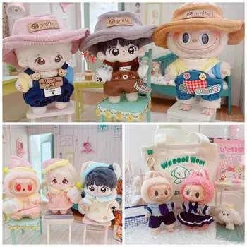 17cm Labubu Clothes Cute Mini Plush Doll s Outfit Accessories Flower Overalls Crawling Clothes for Labubu Dolls Children Gift fit 17cm Labubu Doll