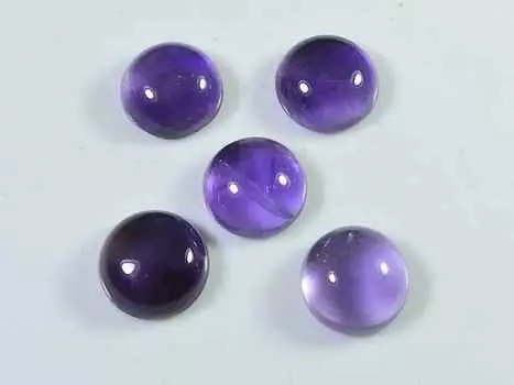 17Cts. Натуральный аметист круглый кристалл кабошон драгоценный камень 5 шт. лот 09X09MM RQ-1778
