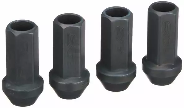 17HEX Racing Nut M12 x BK 48mm 4 Pack 74130000205BK [RAYS] 1.25 (Black)