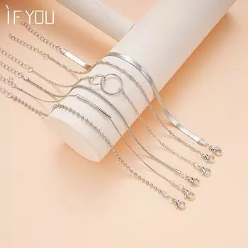 17KM 6 шт./компл. Серебряные браслеты из змеиной кости для женщин, регулируемые цепочки, аксессуары, ювелирные изделия