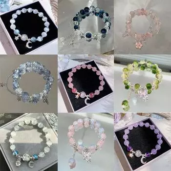 17KM Бабочка Звезда Кошачий глаз Камень Браслет, Женский Серый Лунный Свет Звезда Лунный Кристалл Браслет, Женские Аксессуары, Подходит В качестве Подарка Для Дочерей 23