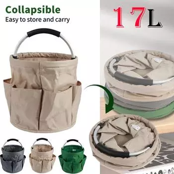 17л Многофункциональная сумка для хранения Складная портативная утолщенная ткань Оксфорд водонепроницаемый органайзер для домашнего садоводства сумки для инструментов НОВЫЙ хаки