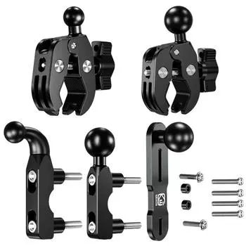 17mm 25mm Aluminum Alloy 1 Ball Handlebar Clamp Mount Base Mount Ball for Double Socket Arm Bike Motorcycle Phone Holder
