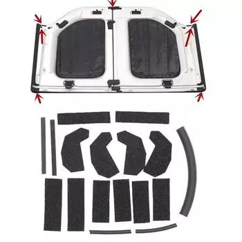 17PCS Hardtop Headliner Roof Seal Kit Replace 68026937AB Roof Seal Seal Kit Car Accessories Compatible with Wrangler 2007-2017