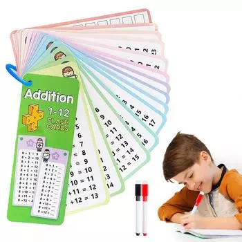 17PCS Умножение Флэш-карты 3 4 5-й класс Умножение Игра Флэш-карты, 2024 Новейшие Факты об Умножении Карточки One Size армия зеленый
