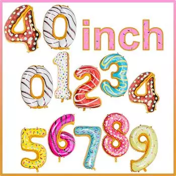 17шт 40-дюймовый набор колонн из воздушных шаров с номером пончика, детские украшения для дня рождения