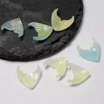 17x19 мм 10 шт. DIY ручной работы трехмерные аксессуары модная шпилька для волос ацетатная пластина резные украшения рыбий хвост акриловые бусины аксессуары 10pcs about 17x19mm