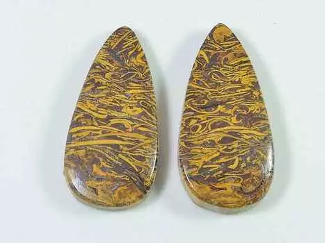 17X36X05 MM Натуральная яшма Мариам, пара кабошонов грушевидной формы, драгоценный камень 64 карата SK-3414