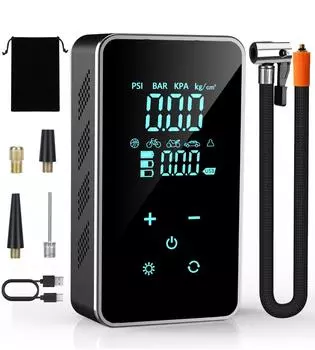 18000 мАч Автомобильный насос для накачивания шин со светодиодными аварийными фонарями Портативный воздушный компрессор Насос высокого давления для шин со светодиодным дисплеем с сенсорным экраном