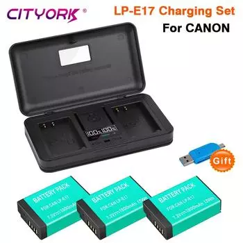 1800 мАч LPE17 LP E17 LP-E17 аккумулятор + ЖК-зарядное устройство USB для камеры Canon EOS RP 200D M3 M6 750D 760D T6i T6s 800D 8000D Kiss X8i
