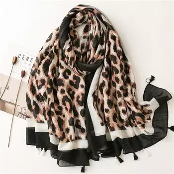 180 * 120 зашифрованный балийский шарф из хлопка и льна с леопардовым принтом и кисточками для туризма, пляжный шарф, шаль для женщин 180*120