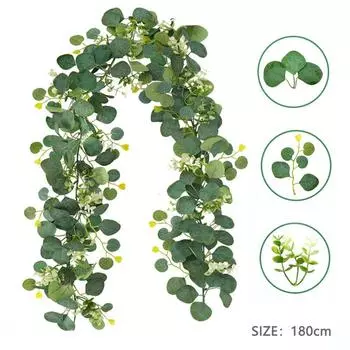 180-200 см искусственный эвкалипт ротанг ива плющ настенная гирлянда для украшения домашней свадебной вечеринки