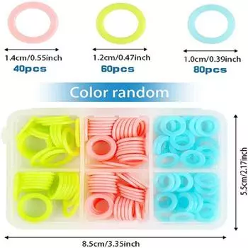 180/220 шт. красочные маркеры для вязания крючком кольца-фиксаторы с переносной коробкой для хранения швейных изделий ручной работы