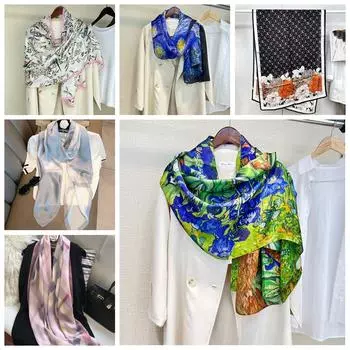 180*65 см 100% шелковица шелк китайский шелк роскошный масляная живопись напечатанный длинный шарф солнцезащитный платок шарф повязка на голову шейный платок женский подарок 180X65cm