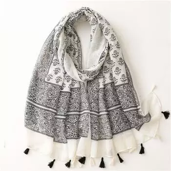 180 * 85 см мусульманский платок женский принт теплое пляжное полотенце, модная хлопковая и льняная бандана новая шали с кисточками Four Seasons 180X85cm