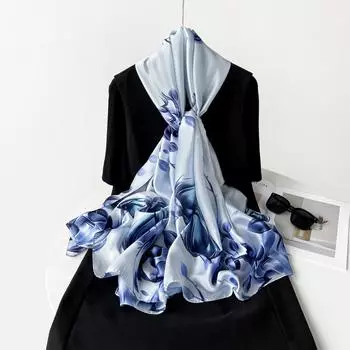 180 * 90 см летний женский новый средний или длинный шарф шаль дышащий солнцезащитный модный универсальный премиум шелковый шарф 90*180CM