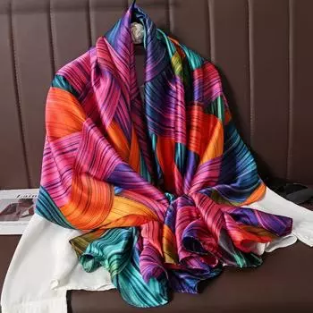180 * 90 см летний женский новый средний или длинный шарф шаль дышащий солнцезащитный модный универсальный премиум шелковый шарф 180*90cm
