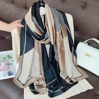 180*90 см женские модные шелковые женские шарфы дамская пляжная накидка шифоновый платок солнцезащитный принт платок глушитель классическая бандана