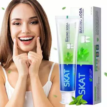 180 г зубная паста с пищевой содой, удаление свежих пятен, неприятный запах изо рта, восстановление кариеса, предотвращение пародонтита, освежающая мята, уход за зубами 180g