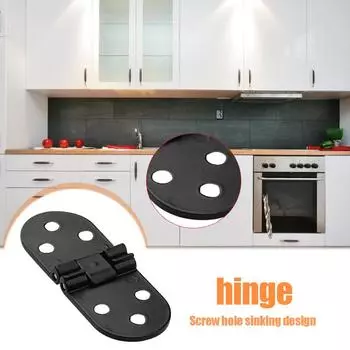 180-градусная невидимая петля для двери шкафа из сплава с отверстием (черный)