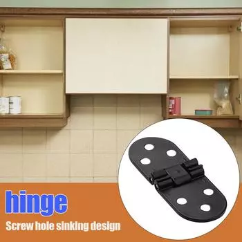 180-градусная невидимая петля для двери шкафа из сплава с отверстием (черный)