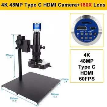 180-кратный зум-объектив HD электронный микроскоп 4K 48MP HDMI Type-C CCD камера с высоким увеличением промышленные профессиональные инструменты для ремонта AU Plug