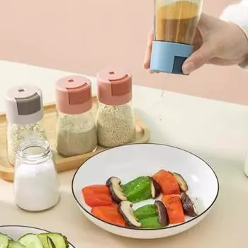 180 мл банка для приправ Прозрачная пыленепроницаемая герметичная пресс-типа Крышка от бутылки с резьбой Пищевой класс 0,5 г Количественное отверстие Соль Перечница Соль розовый