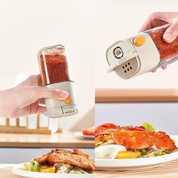 180 мл двойного назначения стеклянный количественный солонка толкающего типа емкость для соли многоразовая банка для специй кухонные принадлежности белый