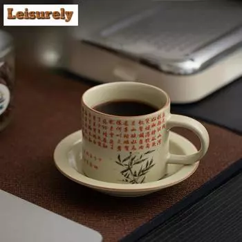 180 мл имитация Song Ru Kiln керамическая кофейная чашка китайский человек Цзянхун личная рабочая офисная кружка послеобеденный чай кружка рабочая офисная кружка