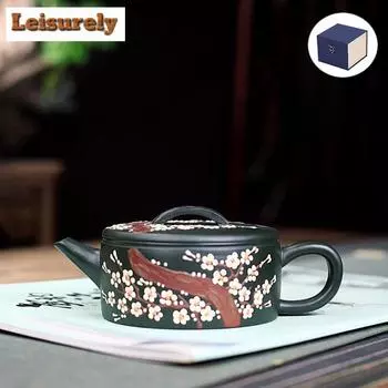 180 мл изысканные чайники из фиолетовой глины Исин, ручной работы, большой калибр, горшок из цветков сливы, чайник из сырой руды, зеленый глиняный чайник, чайный набор «Цзыша», ремесло