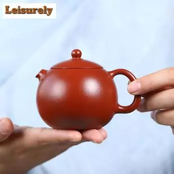 180 мл Классический Исинский фиолетовый глиняный чайник ручной работы Сиши горшок необработанной руды Дахунпао глиняный чайник Чайный сервиз Цзыша Чайные сервизы Украшения
