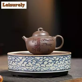 180 мл подлинный исинский фиолетовый глиняный бамбуковый чайник из необработанной руды стальной серый раздел глиняный чайник бытовой чайный сервиз Zisha красивейшая чайная утварь