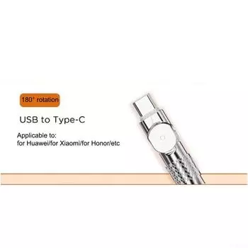 180° Rotatable Charging Cable W A Quick Flexible USB Cable 1m