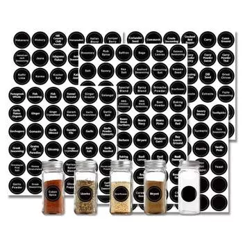 180 шт., изысканная водонепроницаемая самоклеящаяся кухонная столешница, бутылка для специй, маркировка, наклейка для доски, ежедневное использование чёрный
