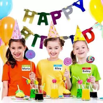 180 штук красочных именных наклеек 3x2 дюйма Здравствуйте, меня зовут цветные наклейки для офиса, школьной тематической вечеринки B