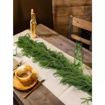 180 см 6 футов искусственные растения гирлянды из норфолкской сосны настоящее прикосновение зимняя сосна зеленая гирлянда настенное внутреннее уличное рождественское украшение