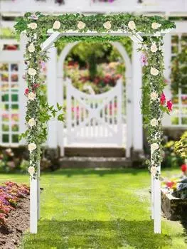 180 см искусственная гирлянда из эвкалипта с цветами роз, зеленая гирлянда, листья эвкалипта для свадебной вечеринки, украшение в помещении и на открытом воздухе шампанского