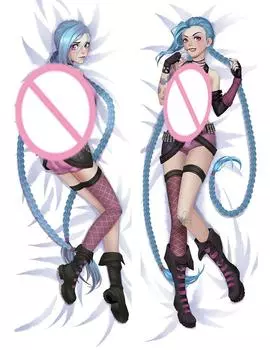 180 см наволочка с изображением Джинкса Dakimakura Otaku, обнимающее тело, наволочка для косплея, двусторонний чехол для подушки с принтом 40x120cm Peach Skin