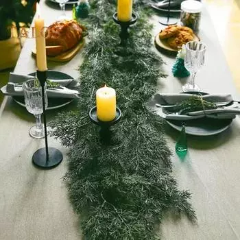 180 см Рождественская искусственная гирлянда из сосновых иголок Реалистичные внутренние и наружные подвесные искусственные зеленые растения Зеленая лоза каминная полка крыльцо A