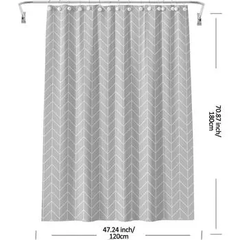 180CM Patterned Shower Curtain PEVA Waterproof Shower Curtain New Modern Bathroom Partition Curtain with Hook Bathroom Decoratio