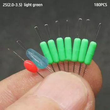 180pcs(20групп) Товары для рыбалки Резиновая леска Снасти Аксессуары Космические бобы Озера Реки Море 2S(2.0-3.5)-light green