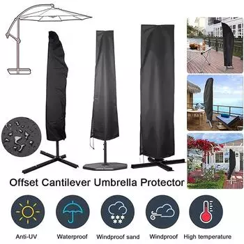 183-280 см уличный зонт для патио, водонепроницаемый защитный чехол с молнией для садового консольного зонта, чехол для зонтов 35x25x183cm чёрный