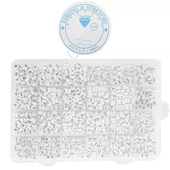 1850pcs 4x7mm Round Acrylic Beads Letter Number Heart Beads for Jewelry Making Early Education