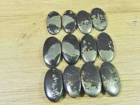 185 карат.AAA Appche Gold Pyrite, пара из 10 штук, кабошон, драгоценный камень 23-26 мм RQ-2822